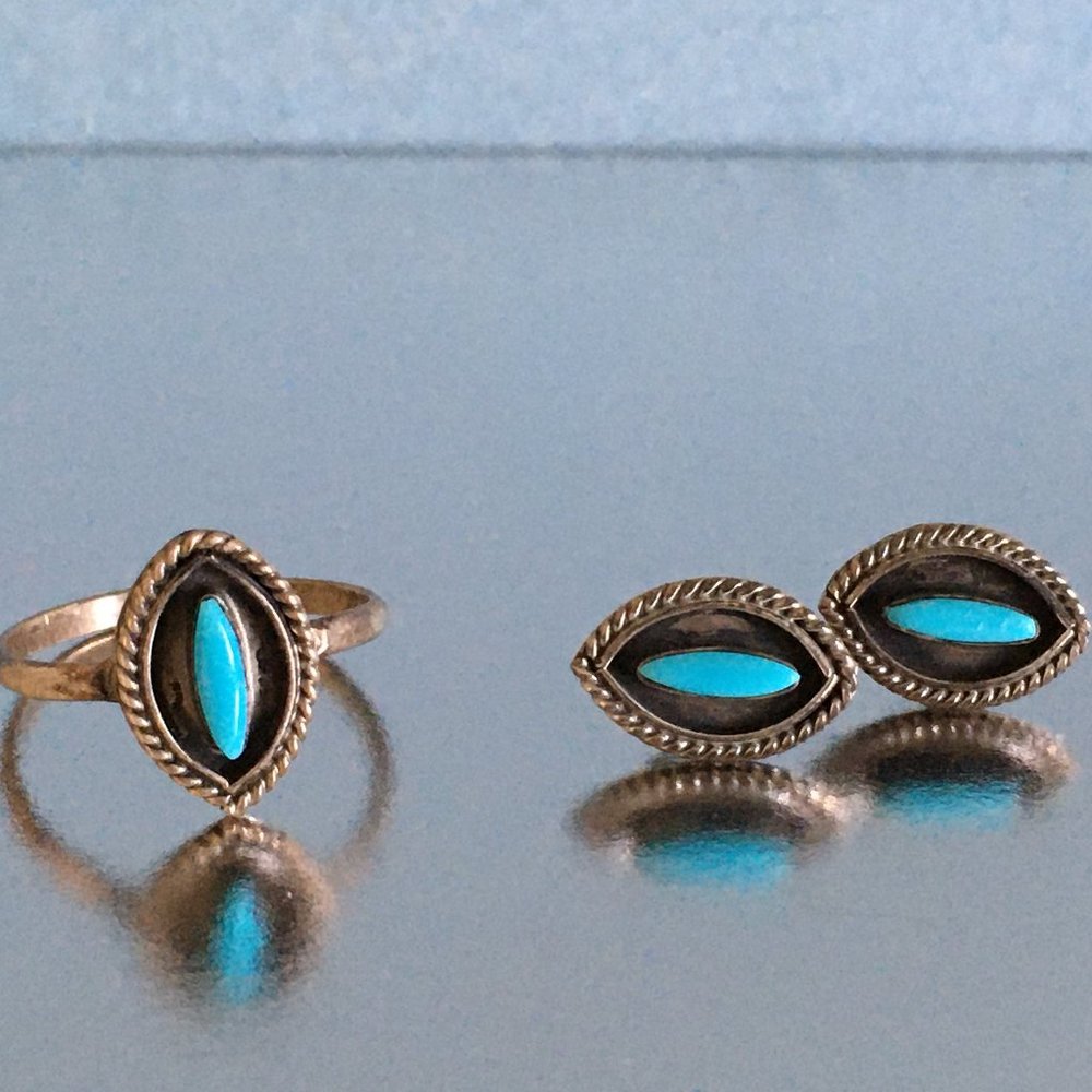 Turquoise Earings & Ring